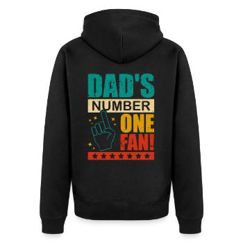 Dad's Number One Fan Daddy's Kid proud of the - Unisex Premium Organic Zip Hoodie - black - Back - Nico (187cm)