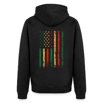 African-American flag holiday - Unisex Premium Organic Zip Hoodie - black - Back - Nico (187cm)