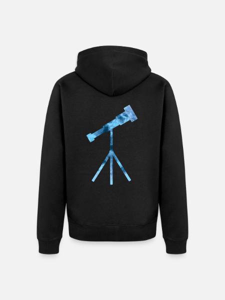 Telescope lover astronomy - Unisex Premium Organic Zip Hoodie - black