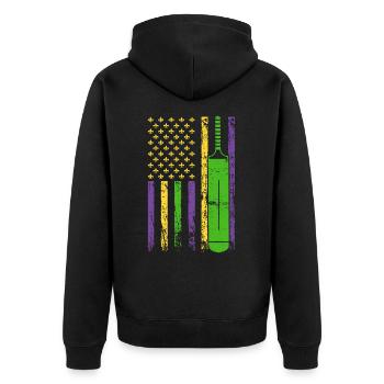 Batte de cricket drapeau sportif américain - Veste à capuche bio Premium Unisexe - noir - Dos - Nico (187cm)