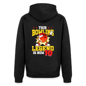 Cette légende du bowling est maintenant 10 Sport Kid 10. - Veste à capuche bio Premium Unisexe - noir - Dos - Nico (187cm)