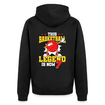 Diese Basketball-legende Ist Jetzt 7 Sports Kid - Unisex Premium Bio Zip Hoodie - Schwarz - Hinten - Nico (187cm)