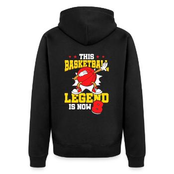 Diese Basketball-legende Ist Jetzt 8 Sports Kid - Unisex Premium Bio Zip Hoodie - Schwarz - Hinten - Nico (187cm)