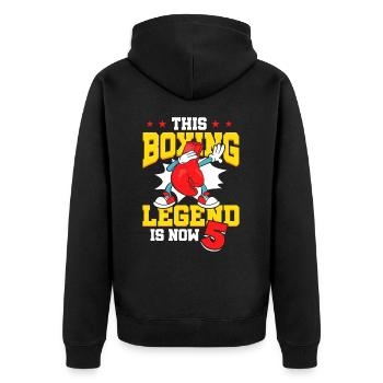 Diese Box-legende Ist Jetzt 5 Sport Kind 5. - Unisex Premium Bio Zip Hoodie - Schwarz - Hinten - Nico (187cm)