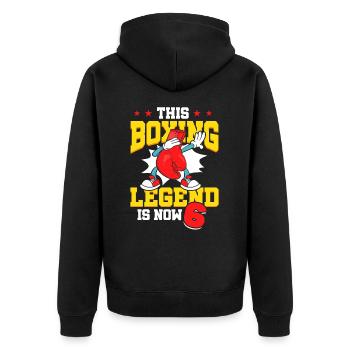 Diese Box-legende Ist Jetzt 6 Sport Kind 6. - Unisex Premium Bio Zip Hoodie - Schwarz - Hinten - Nico (187cm)