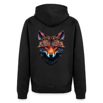 Fuchs Wildtiere Rotfuchs Bunt Geschenk Kunst Tier - Unisex Premium Bio Zip Hoodie - Schwarz - Hinten - Nico (187cm)