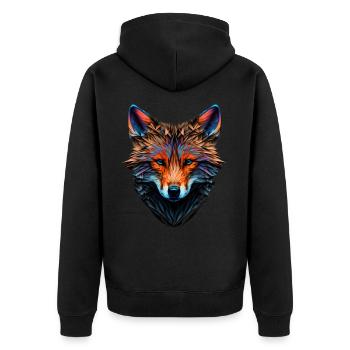 Fuchs Polygon Rotfuchs Füchse Geschenk Kunst Tier - Unisex Premium Bio Zip Hoodie - Schwarz - Hinten - Nico (187cm)