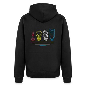 Électricien technique - Veste à capuche bio Premium Unisexe - noir - Dos - Nico (187cm)