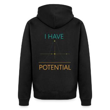 J’ai un potentiel de majeure en physique - Veste à capuche bio Premium Unisexe - noir - Dos - Nico (187cm)