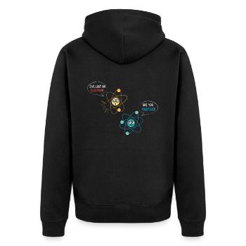 I lost an electron - Unisex Premium Organic Zip Hoodie - black - Back - Nico (187cm)