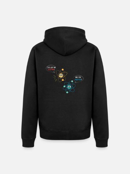 I lost an electron - Unisex Premium Organic Zip Hoodie - black