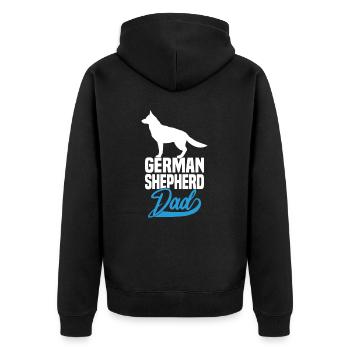 German Shepherd Dad - Unisex Premium Bio Zip Hoodie - Schwarz - Hinten - Nico (187cm)