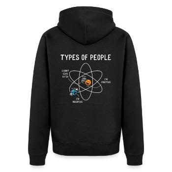 Lovers of science - Unisex Premium Organic Zip Hoodie - black - Back - Nico (187cm)