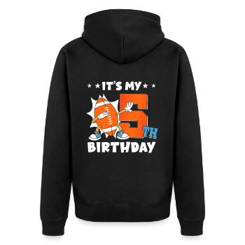Es Ist Mein 5. Geburtstag American Football - Unisex Premium Bio Zip Hoodie - Schwarz - Hinten - Nico (187cm)