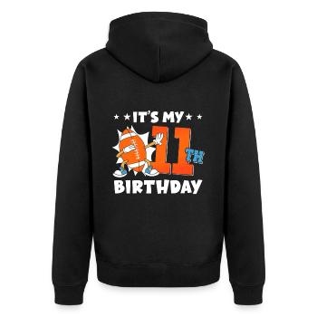 Es Ist Mein 11. Geburtstag American Football - Unisex Premium Bio Zip Hoodie - Schwarz - Hinten - Nico (187cm)