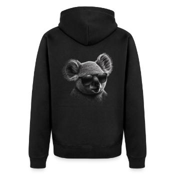 Koala Sonnebrille Tiermotiv Geschenk Bär Tier - Unisex Premium Bio Zip Hoodie - Schwarz - Hinten - Nico (187cm)