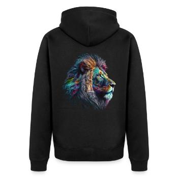 Leo Art Gift Artwork Animal Animal Motif - Veste à capuche bio Premium Unisexe - noir - Dos - Nico (187cm)
