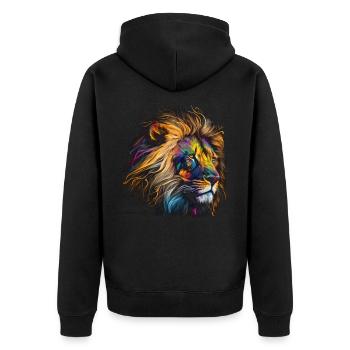 Leo Art Gift Artwork Animal Animal Motif - Veste à capuche bio Premium Unisexe - noir - Dos - Nico (187cm)