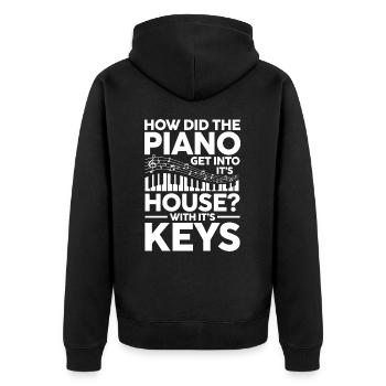 How Did The Piano Get Into House With It's Keys - Unisex Premium Bio Zip Hoodie - Schwarz - Hinten - Nico (187cm)