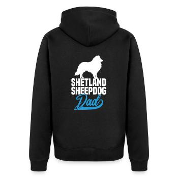 Shetland Sheepdog Sheltie Papa - Veste à capuche bio Premium Unisexe - noir - Dos - Nico (187cm)