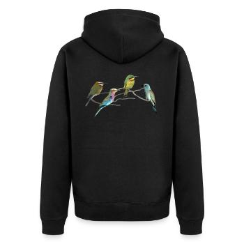 Bienenfresser - Racken - Vögel in Afrika - Unisex Premium Bio Zip Hoodie - Schwarz - Hinten - Nico (187cm)