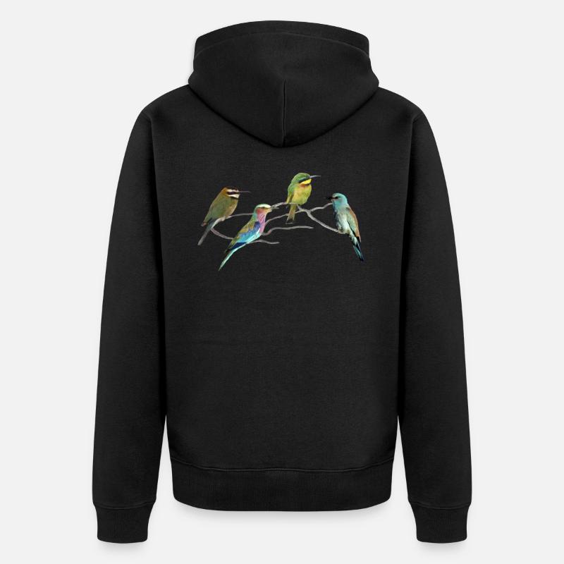 Guêpiers - Chiens - Oiseaux en Afrique - Veste à capuche bio Premium Unisexe - noir
