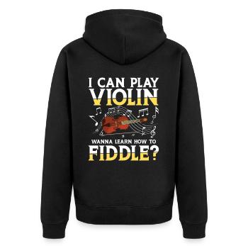 I Can Play Violin Wanna Learn How To Fiddle? - Unisex Premium Bio Zip Hoodie - Schwarz - Hinten - Nico (187cm)