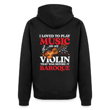 I Loved To Play Music On My Violin Barboque - Unisex Premium Bio Zip Hoodie - Schwarz - Hinten - Nico (187cm)