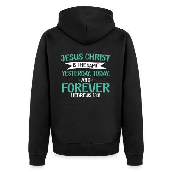 Jésus-Christ est la même foi chrétienne - Veste à capuche bio Premium Unisexe - noir - Dos - Nico (187cm)