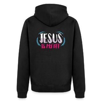 Jésus est mon ami la foi chrétienne - Veste à capuche bio Premium Unisexe - noir - Dos - Nico (187cm)