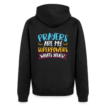 Les prières sont mes superpouvoirs La foi chrétienne - Veste à capuche bio Premium Unisexe - noir - Dos - Nico (187cm)
