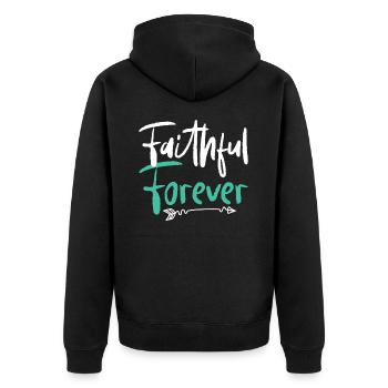 Faithful forever Christian faith in God Jesus - Unisex Premium Organic Zip Hoodie - black - Back - Nico (187cm)