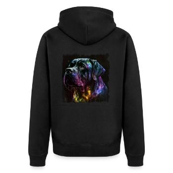 Cane Corso für einen Cane Corso Besitzer - Unisex Premium Bio Zip Hoodie - Schwarz - Hinten - Nico (187cm)