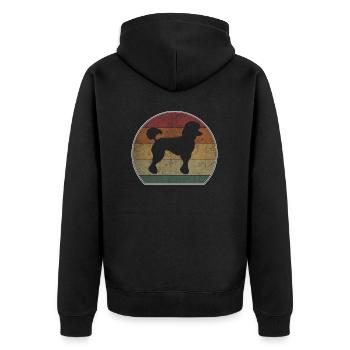 Retro Poodle Sunset - Unisex Premium Organic Zip Hoodie - black - Back - Nico (187cm)