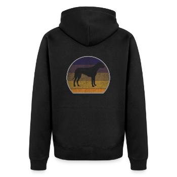 Rétro Rhodesian Ridgeback Sunset - Veste à capuche bio Premium Unisexe - noir - Dos - Nico (187cm)