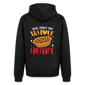 You Have My Whole Heart für einen Apple Pie - Unisex Premium Bio Zip Hoodie - Schwarz - Hinten - Nico (187cm)
