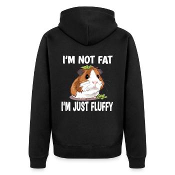 I'm Not Fat I'm Just Fluffy - Unisex Premium Bio Zip Hoodie - Schwarz - Hinten - Nico (187cm)