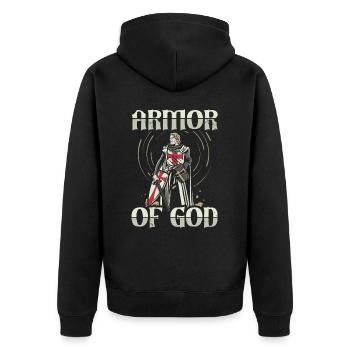 Armure de Dieu Templier Chevalier Foi Chrétienne - Veste à capuche bio Premium Unisexe - noir - Dos - Nico (187cm)