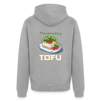 Propulsé par Tofu - Veste à capuche bio Premium Unisexe - gris chiné - Dos - Nico (187cm)
