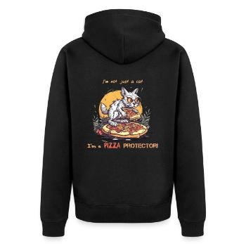 PizzaCat - Je suis un protecteur de pizza - Veste à capuche bio Premium Unisexe - noir - Dos - Nico (187cm)