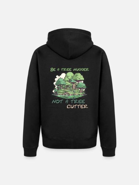 Be a tree hugger - Unisex Premium Organic Zip Hoodie - black