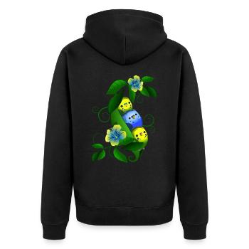 Perruche dans le pois - Veste à capuche bio Premium Unisexe - noir - Dos - Nico (187cm)