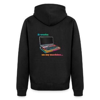 Fonctionne sur ma machine - Veste à capuche bio Premium Unisexe - noir - Dos - Nico (187cm)