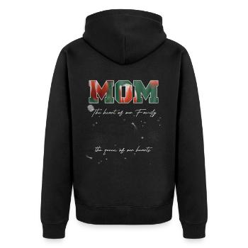 Maman le cœur de notre famille la reine de notre cœur - Veste à capuche bio Premium Unisexe - noir - Dos - Nico (187cm)