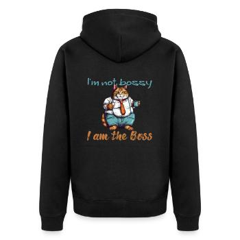 I'm not bossy - Unisex Premium Organic Zip Hoodie - black - Back - Nico (187cm)