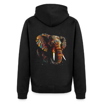 Éléphant Animal Coloré Animal Lover Cadeau Art - Veste à capuche bio Premium Unisexe - noir - Dos - Nico (187cm)