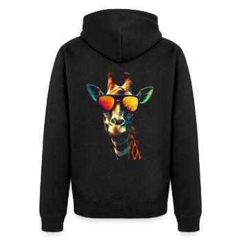 Girafe Animal Afrique Cadeau Animal Lover Zoo - Veste à capuche bio Premium Unisexe - noir - Dos - Nico (187cm)