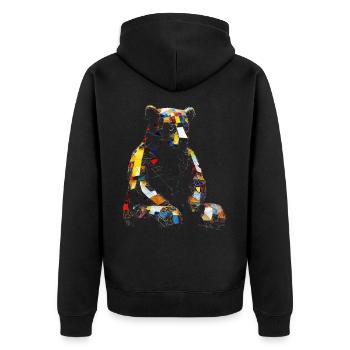 Bear Artwork Animal Bears Gift Animal Motif Art - Unisex Premium Organic Zip Hoodie - black - Back - Nico (187cm)