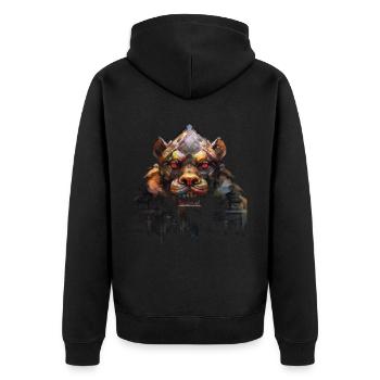 Bear Polygon Art Animal Fantasy Animal Lover - Unisex Premium Organic Zip Hoodie - black - Back - Nico (187cm)