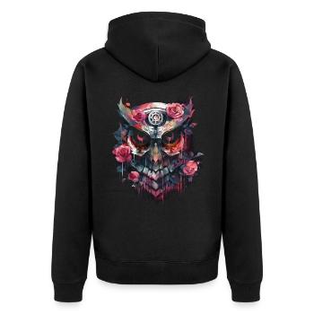 Owl Night Bird Bird Animal Gift Art - Unisex Premium Organic Zip Hoodie - black - Back - Nico (187cm)